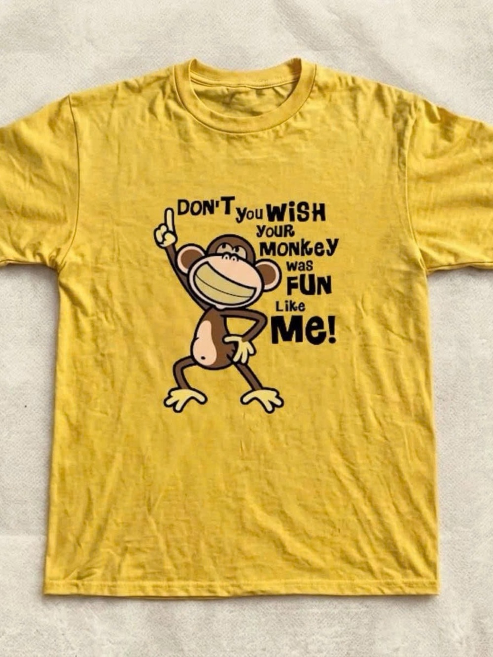 Gildan Yellow Kids Monkey Graphic Short-Sleeve Tee